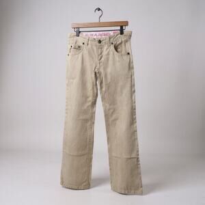 Rare Barrel Limited Edition Hand Painted Jeans Light Tan Cream Size 27 Inseam 35